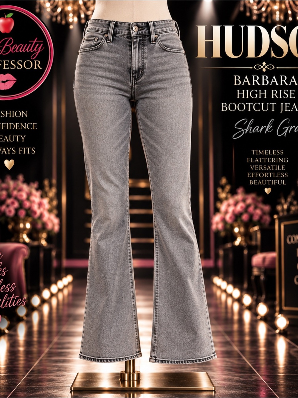 💕HUDSON Barbara High Rise Bootcut Jeans Gray Shark Size 28